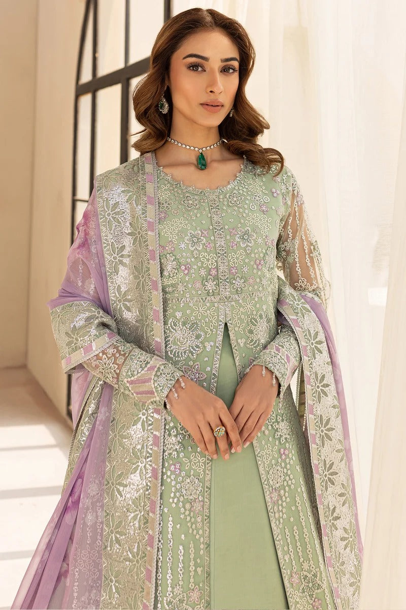 Sage Luxe - 3pc Embroidered Net Dress