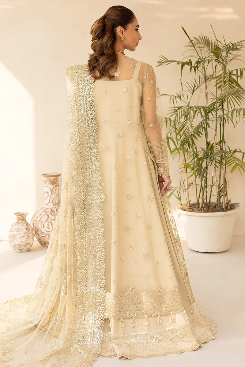 Golden Aura - 3pc Embroidered Net Dress