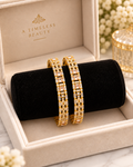 Gold champagne 2-piece bangle set in jewellery box