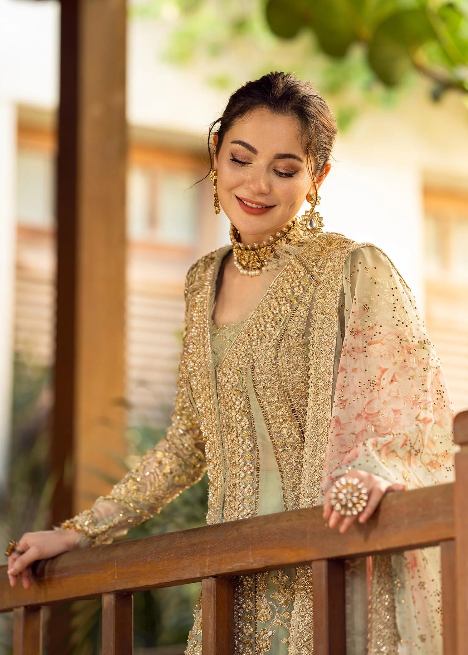 Luxury Handworked Marori Organza 3PC | Crystal Dupatta + Rawsilk Trouser - Stitched