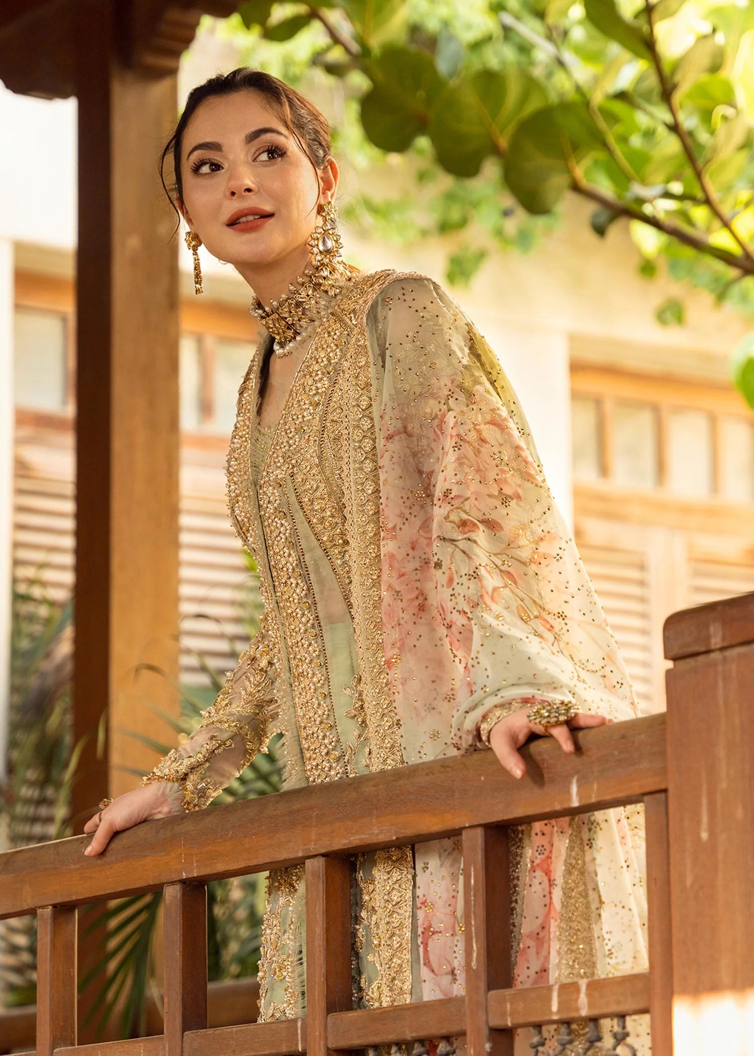 Luxury Handworked Marori Organza 3PC | Crystal Dupatta + Rawsilk Trouser - Stitched
