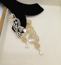 Luxury Gold-Tone Crystal Drop Earrings | Floral Statement Earrings