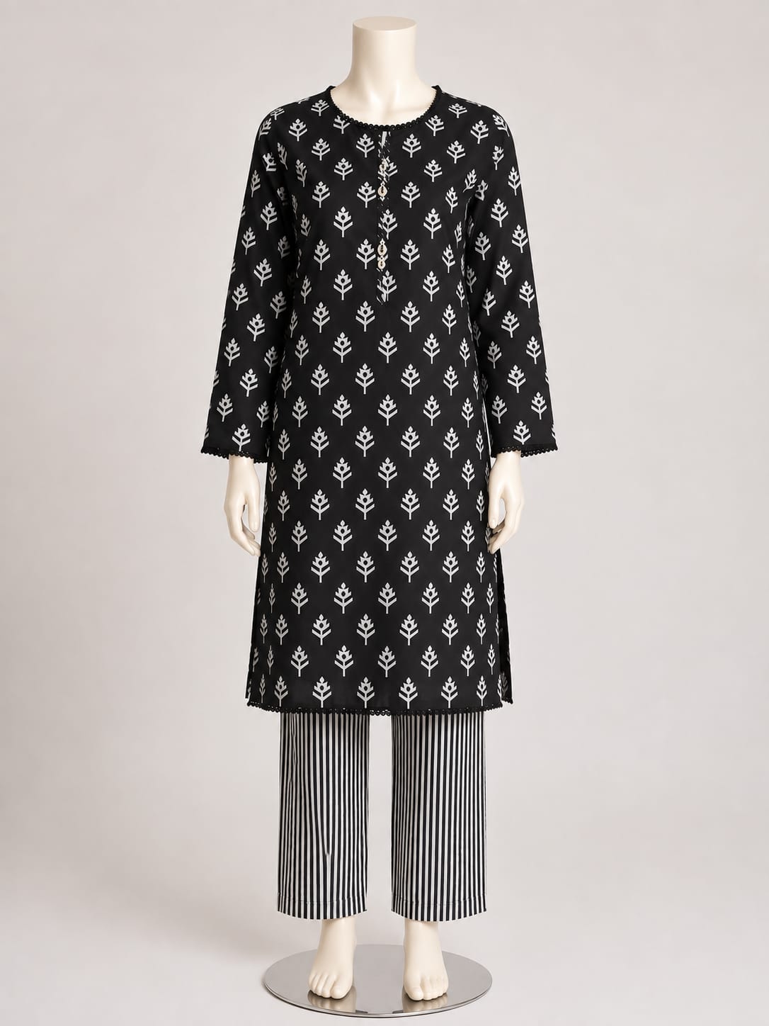 Lawn 2 Piece Suit | Embroidered/Plain Lawn Top & Trouser | Chest 19 Inch | Summer Collection Ireland