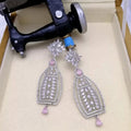 Blush Pink Crystal Floral Drop Earrings