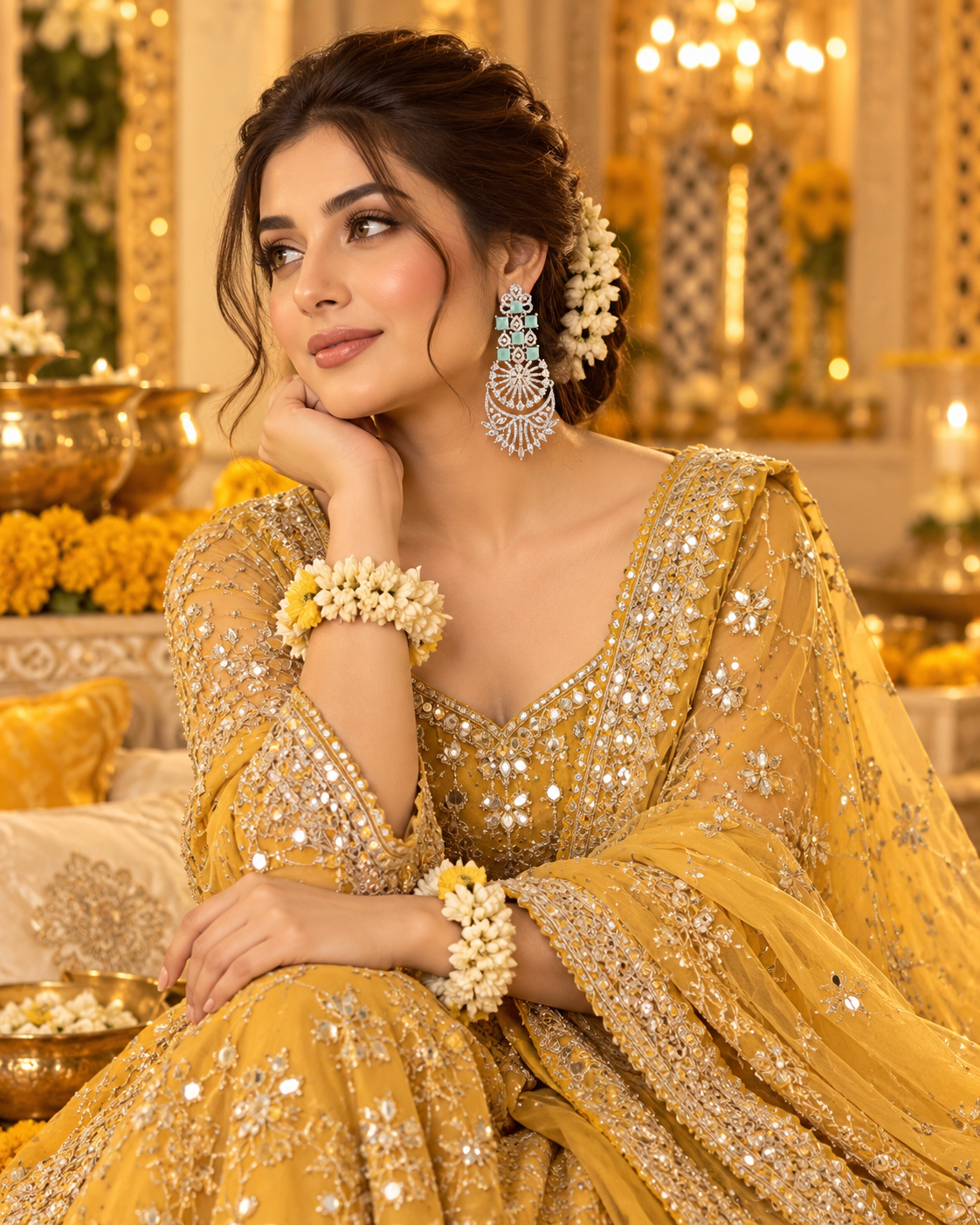Silver Plated Crystal Baguette Long Earrings 019