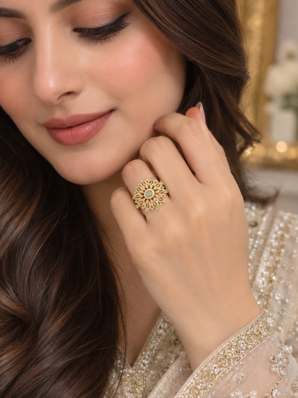 1 Carat Mint Green Statement Ring 018