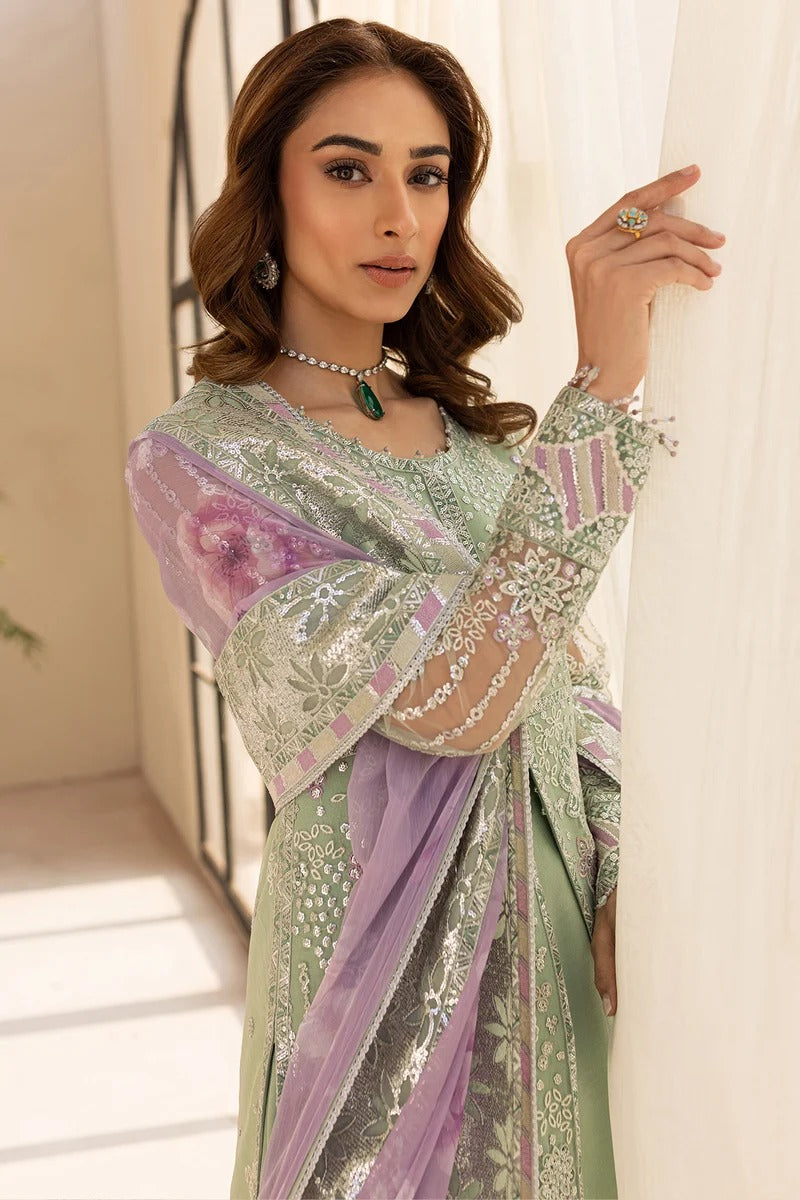 Sage Luxe - 3pc Embroidered Net Dress