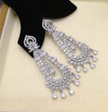 Silver Crystal Chandelier Earrings | Luxury Teardrop Bridal Earrings