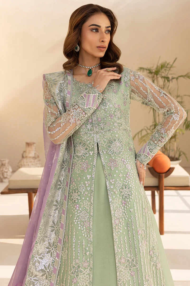 Sage Luxe - 3pc Embroidered Net Dress