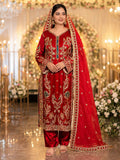 3pc Embroidered Silk Designer Dress 0215