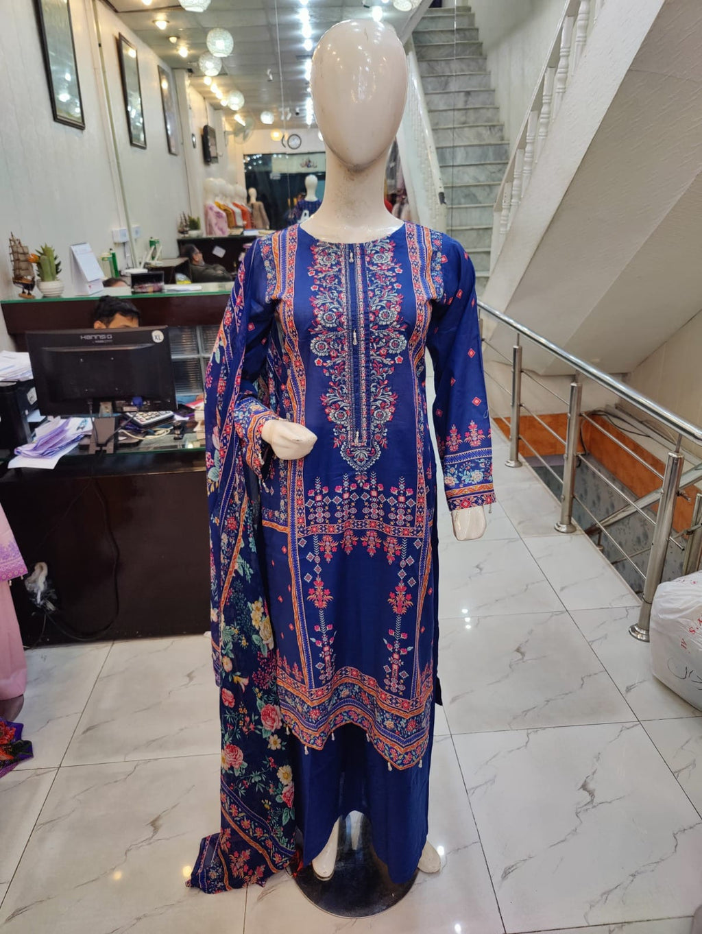 Embroidered Lawn Shirt Digitally Printed Dupatta & Plazo