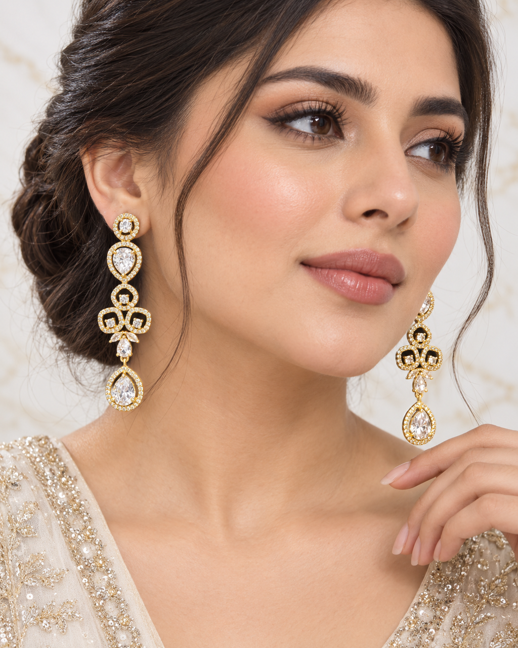 Royal Gold 1 Carat Drop Earrings 015