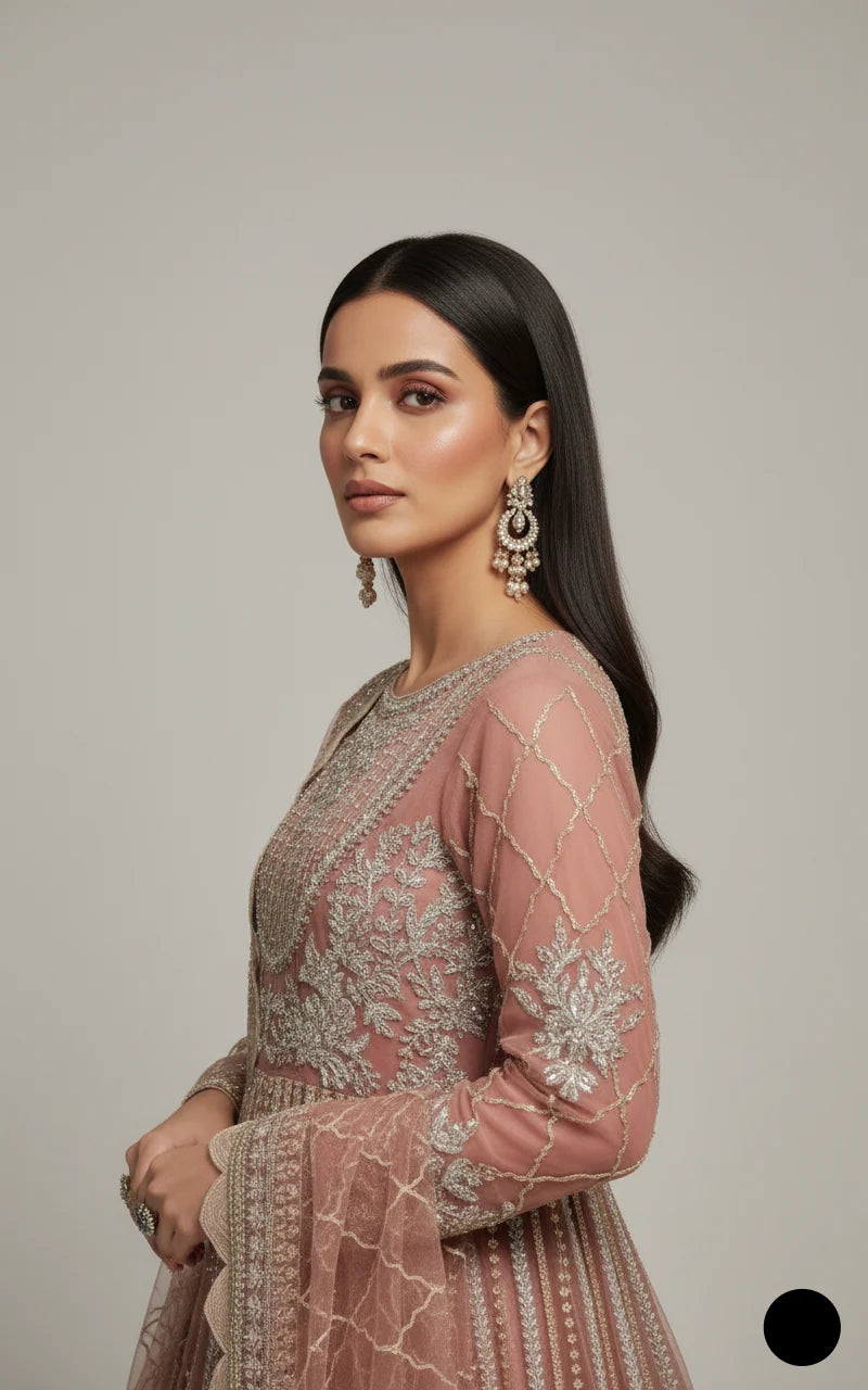 3pc Chiffon Embroidered Formal Dress 3987