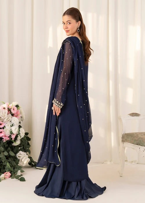 Luxury chiffon 3pc embroidered suit - Wedding Collection