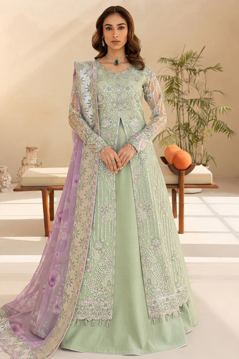 Sage Luxe - 3pc Embroidered Net Dress