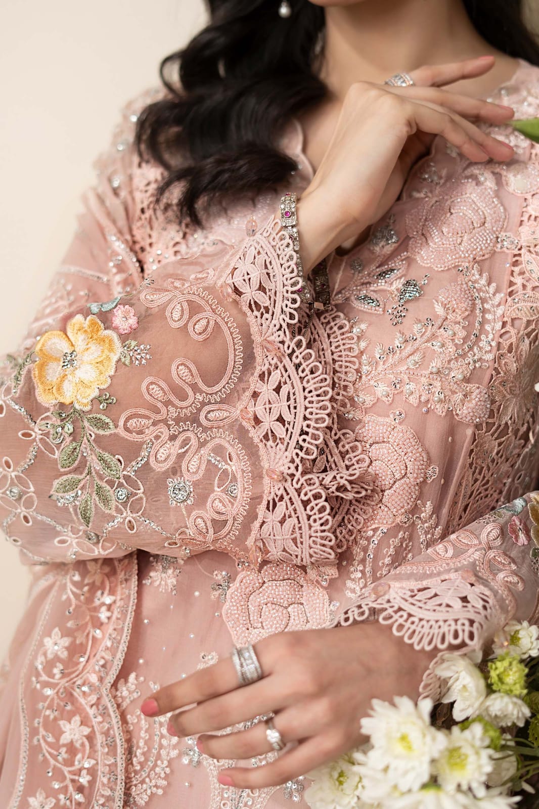 3 Piece Embroidered Chiffon Suit