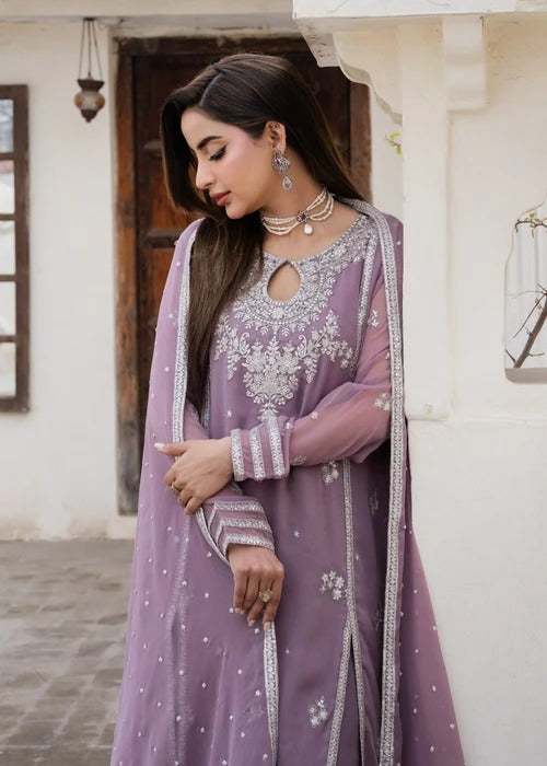 Chiffon Pishwas Embroidered 3pc - Partywear Collection