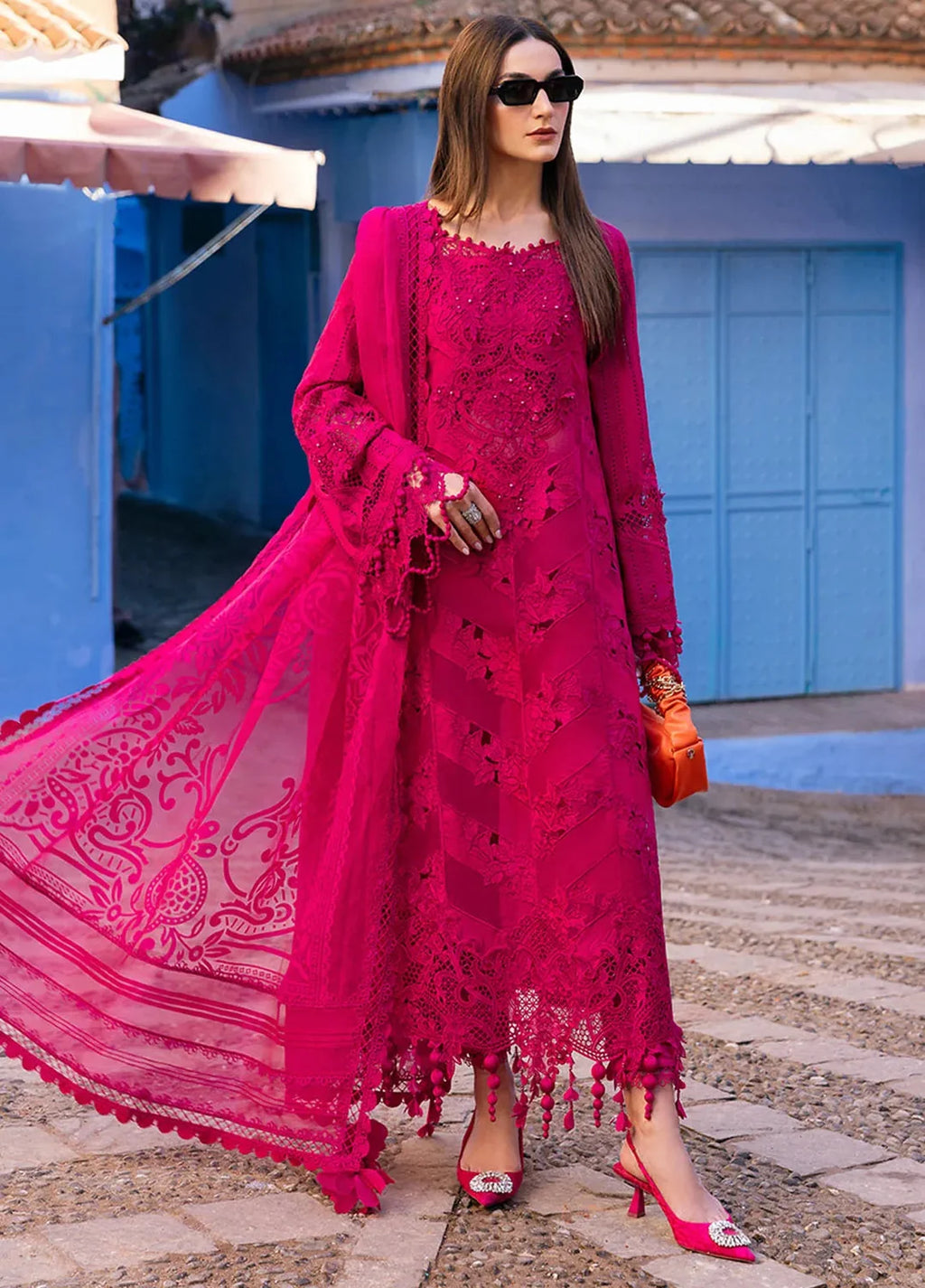 Cotton Embroidered 3-Piece Ready-to-Wear Suit, XL