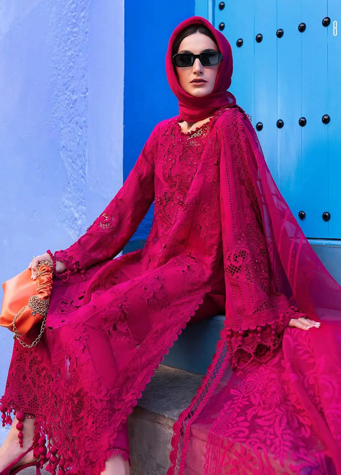 Cotton Embroidered 3-Piece Ready-to-Wear Suit, XL