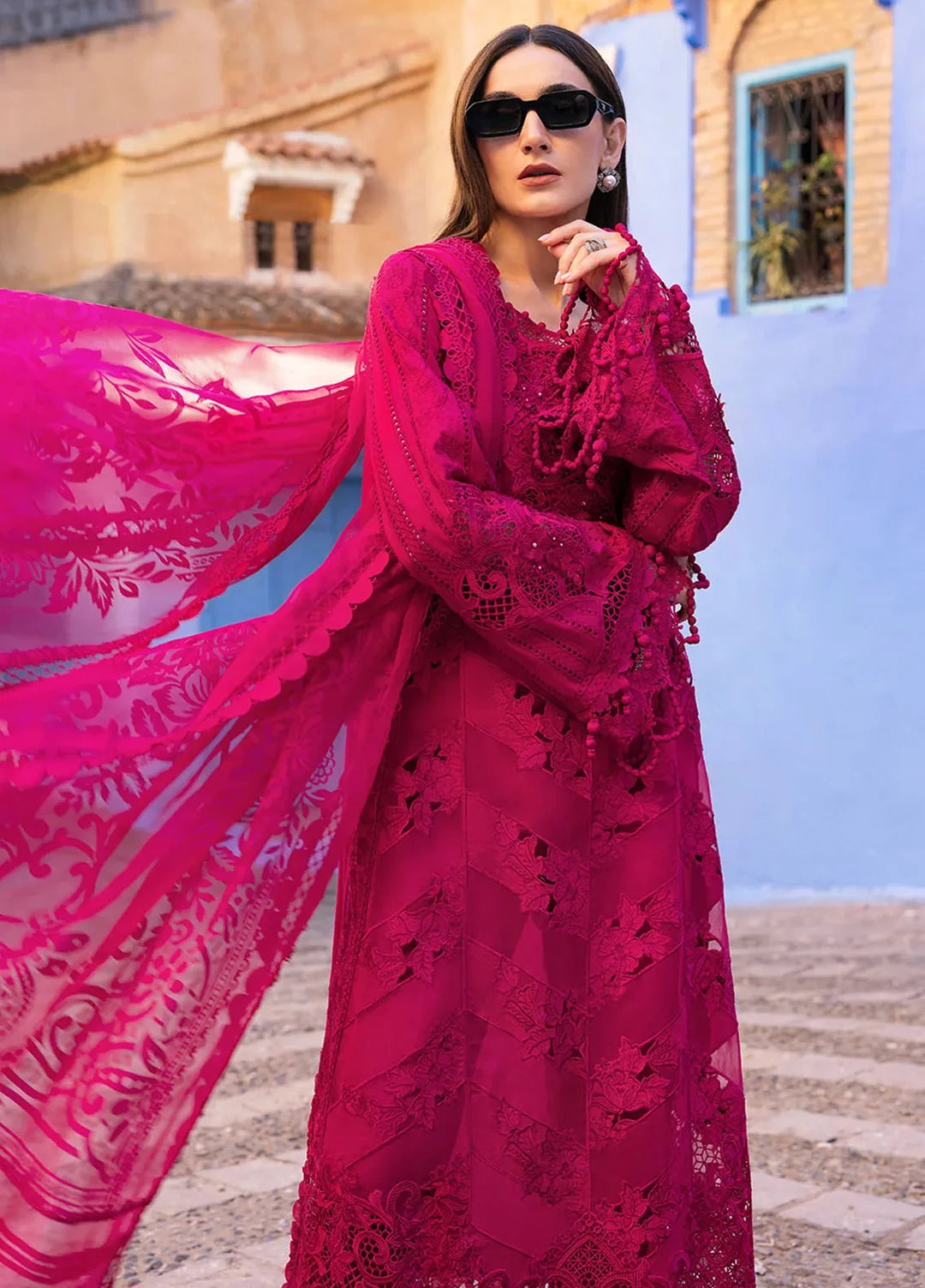 Cotton Embroidered 3-Piece Ready-to-Wear Suit, XL