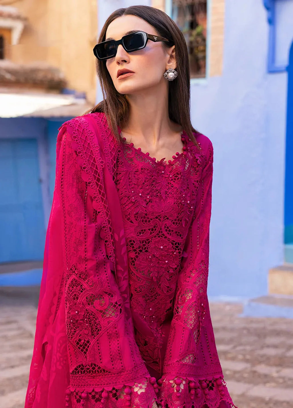 Cotton Embroidered 3-Piece Ready-to-Wear Suit, XL