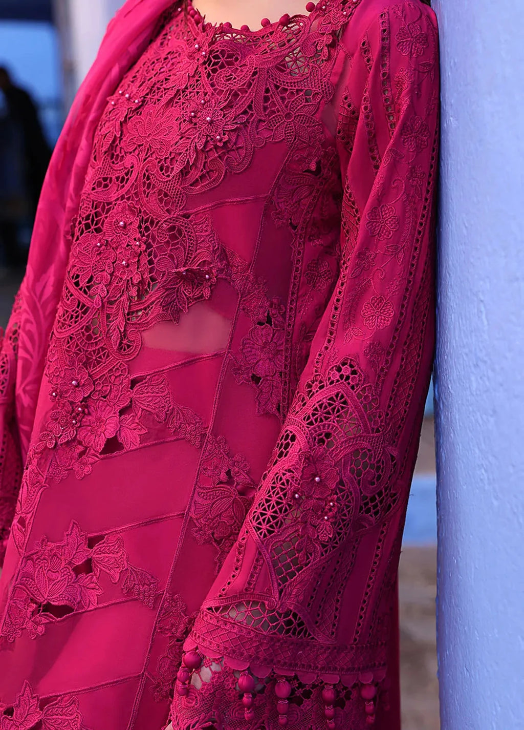 Cotton Embroidered 3-Piece Ready-to-Wear Suit, XL